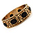 Vintage Inspired Ornamental Hinged Bangle Bracelet (Gold Tone) - view 11