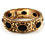 Vintage Inspired Ornamental Hinged Bangle Bracelet (Gold Tone) - view 12
