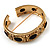 Vintage Inspired Ornamental Hinged Bangle Bracelet (Gold Tone) - view 6
