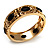 Vintage Inspired Ornamental Hinged Bangle Bracelet (Gold Tone) - view 3