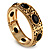 Vintage Inspired Ornamental Hinged Bangle Bracelet (Gold Tone) - view 4