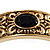Vintage Inspired Ornamental Hinged Bangle Bracelet (Gold Tone) - view 5