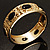 Vintage Inspired Ornamental Hinged Bangle Bracelet (Gold Tone) - view 21
