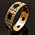 Vintage Inspired Ornamental Hinged Bangle Bracelet (Gold Tone) - view 22