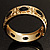 Vintage Inspired Ornamental Hinged Bangle Bracelet (Gold Tone) - view 23