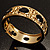 Vintage Inspired Ornamental Hinged Bangle Bracelet (Gold Tone) - view 24