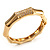 Gold Plated Diamante Multifaceted Hinged Bangle Bracelet - view 3