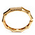 Gold Plated Diamante Multifaceted Hinged Bangle Bracelet - view 13