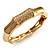 Gold Plated Diamante Multifaceted Hinged Bangle Bracelet - view 14