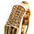 Gold Plated Diamante Multifaceted Hinged Bangle Bracelet - view 7
