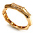 Gold Plated Diamante Multifaceted Hinged Bangle Bracelet - view 15