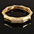 Gold Plated Diamante Multifaceted Hinged Bangle Bracelet - view 2