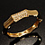 Gold Plated Diamante Multifaceted Hinged Bangle Bracelet - view 17