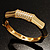 Gold Plated Diamante Multifaceted Hinged Bangle Bracelet - view 5
