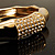 Gold Plated Diamante Multifaceted Hinged Bangle Bracelet - view 18