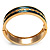 Teal Ornamental Enamel Hinged Bangle Bracelet (Gold Tone) - view 15