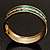 Teal Ornamental Enamel Hinged Bangle Bracelet (Gold Tone) - view 8