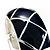 Wide Navy Blue Enamel Ornamental Hinged Bangle Bracelet (Silver Tone) - view 14