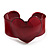 Burgundy Red Acrylic Heart Cuff Bangle - view 11