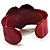 Burgundy Red Acrylic Heart Cuff Bangle - view 5