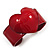 Burgundy Red Acrylic Heart Cuff Bangle - view 3