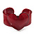Burgundy Red Acrylic Heart Cuff Bangle
