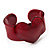 Burgundy Red Acrylic Heart Cuff Bangle - view 10