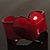 Burgundy Red Acrylic Heart Cuff Bangle - view 8
