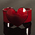 Burgundy Red Acrylic Heart Cuff Bangle - view 4