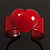 Burgundy Red Acrylic Heart Cuff Bangle - view 9
