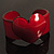 Burgundy Red Acrylic Heart Cuff Bangle - view 2