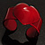 Burgundy Red Acrylic Heart Cuff Bangle - view 12