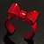 Classic Red Acrylic Bow Cuff Bangle - view 4