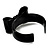 Classic Black Acrylic Bow Cuff Bangle - view 6