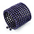 Wide Purple Acrylic Bead Flex Bangle Bracelet - 6cm Width - view 2