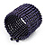 Wide Purple Acrylic Bead Flex Bangle Bracelet - 6cm Width - view 7