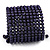 Wide Purple Acrylic Bead Flex Bangle Bracelet - 6cm Width - view 4