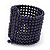 Wide Purple Acrylic Bead Flex Bangle Bracelet - 6cm Width - view 3