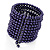 Wide Purple Acrylic Bead Flex Bangle Bracelet - 6cm Width - view 8