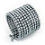 Wide Ash Grey Acrylic Bead Flex Bangle Bracelet - 6cm Width - view 4