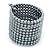Wide Ash Grey Acrylic Bead Flex Bangle Bracelet - 6cm Width - view 3