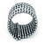 Wide Ash Grey Acrylic Bead Flex Bangle Bracelet - 6cm Width - view 7
