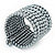 Wide Ash Grey Acrylic Bead Flex Bangle Bracelet - 6cm Width - view 2