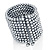 Wide Ash Grey Acrylic Bead Flex Bangle Bracelet - 6cm Width - view 8