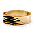 Gold Plated 'Zebra Print' Hinged Bangle Bracelet - view 10