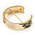 Gold Plated 'Zebra Print' Hinged Bangle Bracelet - view 6