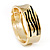 Gold Plated 'Zebra Print' Hinged Bangle Bracelet - view 5
