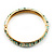 Light Green & Teal Enamel Hinged Bangle Bracelet (Gold Tone) - view 12