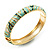 Light Green & Teal Enamel Hinged Bangle Bracelet (Gold Tone)