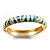 Pale Blue & Aqua Green Hinged Bangle Bracelet (Gold Tone) - view 12